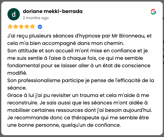 Témoignage d’un patient du cabinet d’hypnothérapie à Montreuil